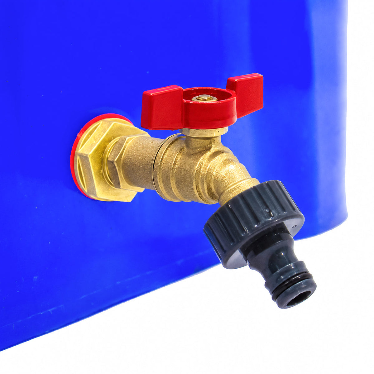 Equip2clean 240 Litre Mobile Water Wheelie Bin Buffer Tank with Overflow Cut-off Float Valve