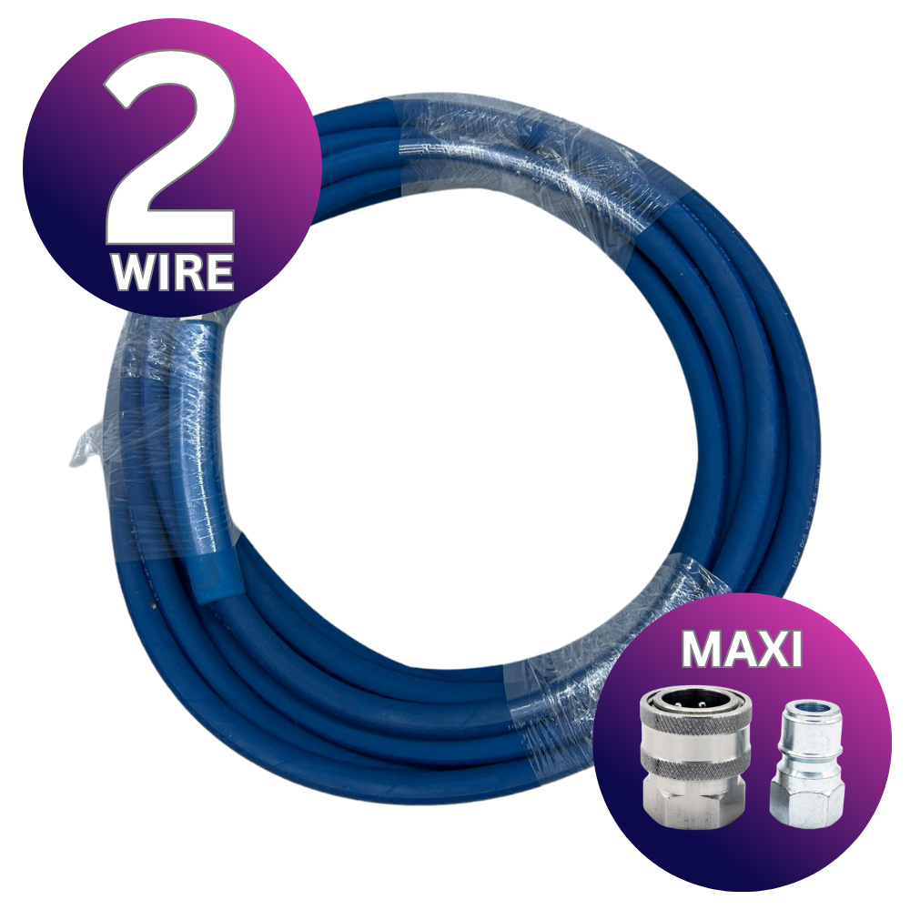 Astrox 3/8’’ Maxi Quick Release 2 Wire High Pressure Blue Non Marking Hose - 280bar - Pressure Washer Spares