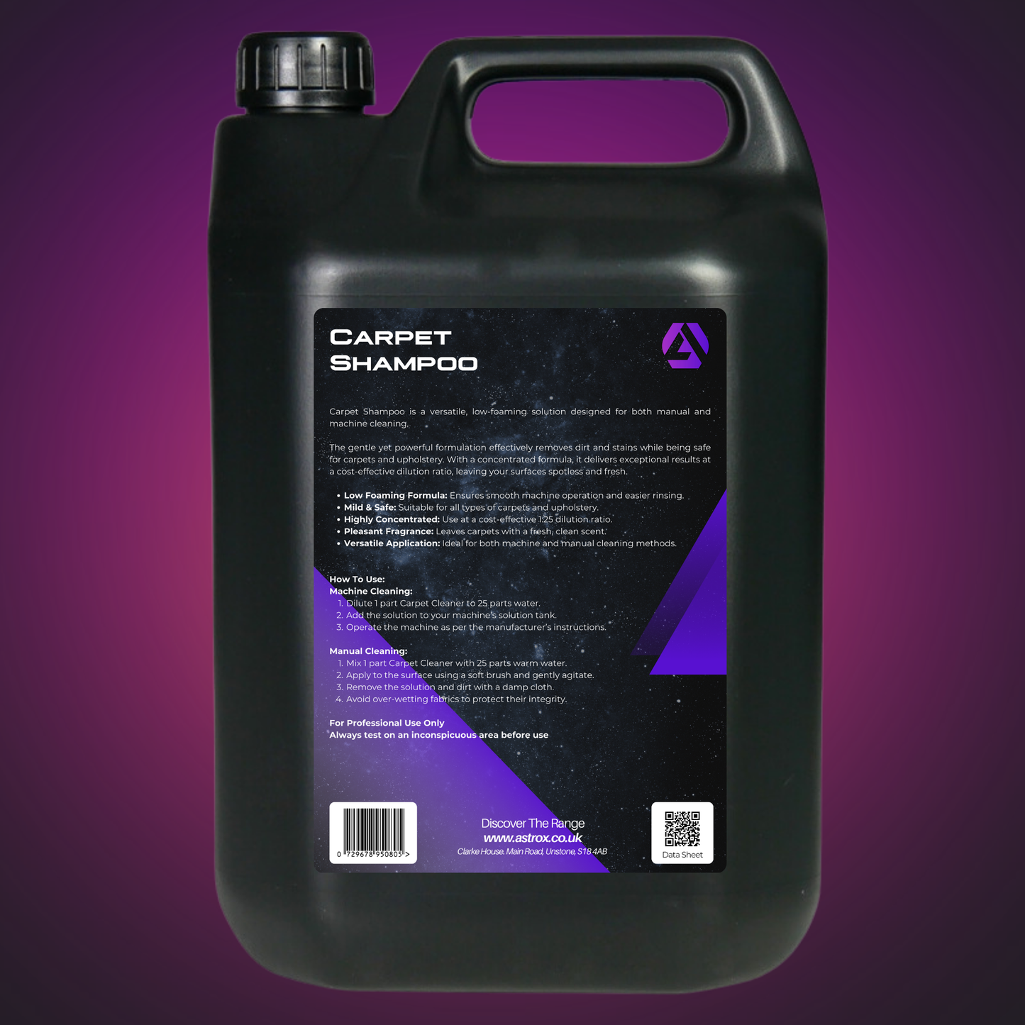 Astrox Carpet Shampoo - 5 Litres - Commercial Cleaning Machines Ltd