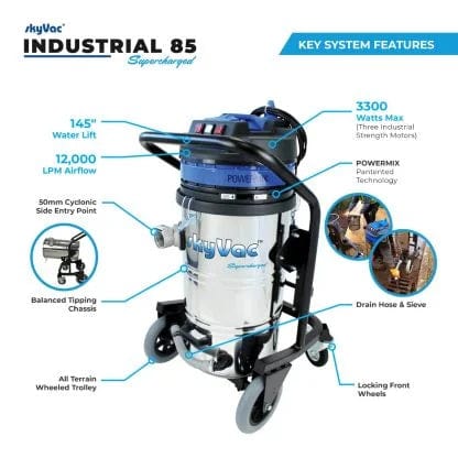 skyVac Industrial 85 - Vacuum Only - Wet / Gutter Vac - Commercial Cleaning Machines Ltd