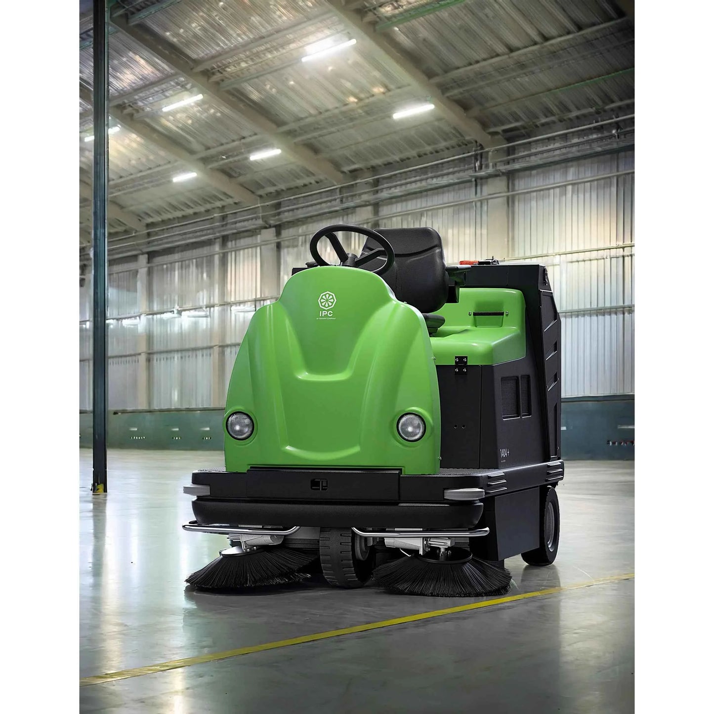 IPC 1404E Ride On 58" Battery Powered Sweeper - 150ltr
