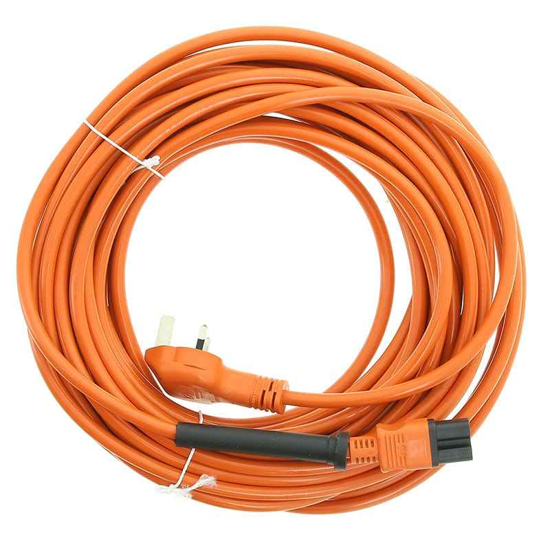 15m 3 Core Orange Mains Cable For Floor Buffers - Victor Sprites - Taski Ranger - Jeyes