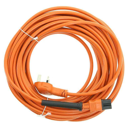 15m 3 Core Orange Mains Cable For Floor Buffers - Victor Sprites - Taski Ranger - Jeyes