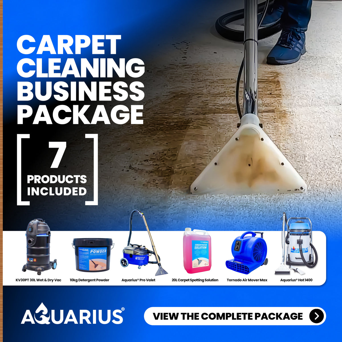 Bronze Carpet & Upholstery Cleaning Business Start-Up Package (Aquarius Hot 1400)