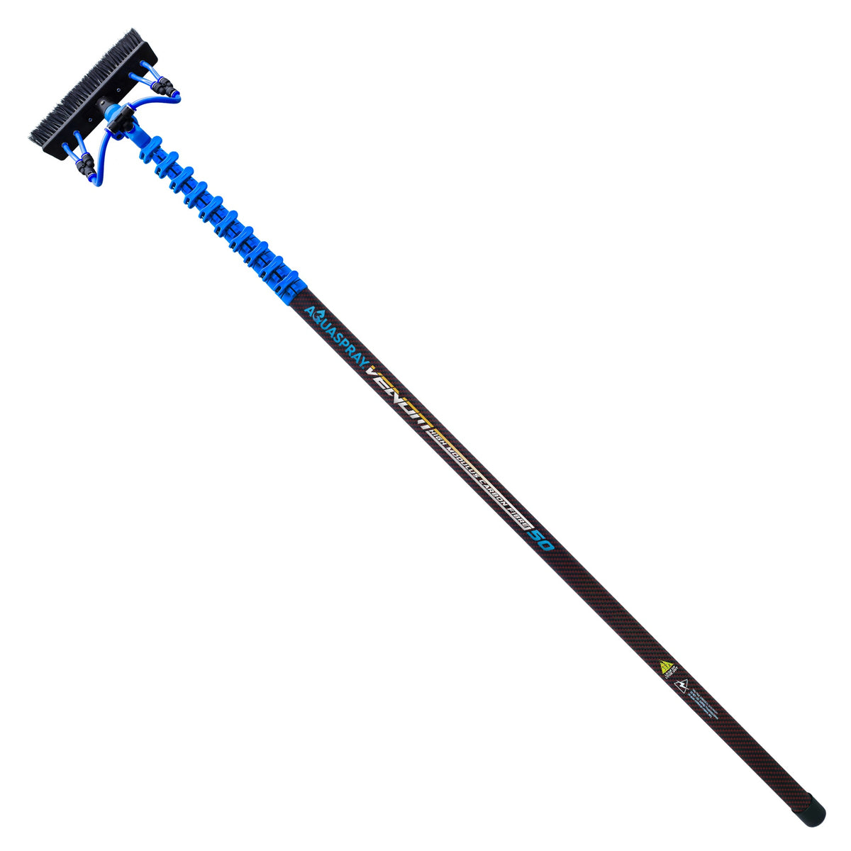 Aquaspray Venom Aquaspray® Venom 50ft Kevlar Insulated 30T High-Mod Waterfed Window Cleaning Pole – 10-Section