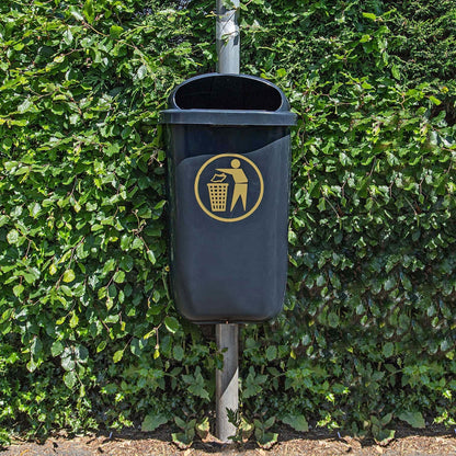 50L Recycled Wall Mounted Litter Bin - Commercial Cleaning Machines Ltd