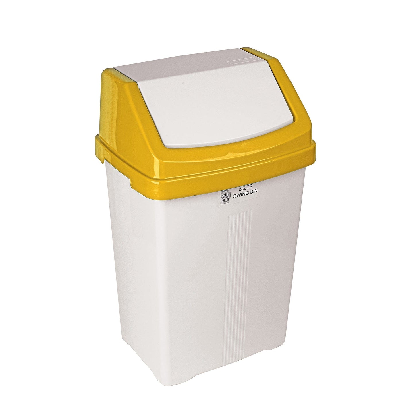 50L White Swing Bin & Colour Lid - Box of 6 - Commercial Cleaning Machines Ltd
