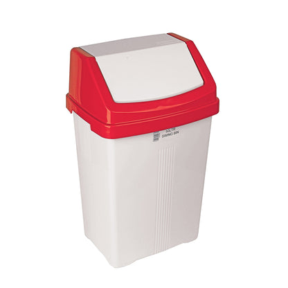 50L White Swing Bin & Colour Lid - Box of 6 - Commercial Cleaning Machines Ltd