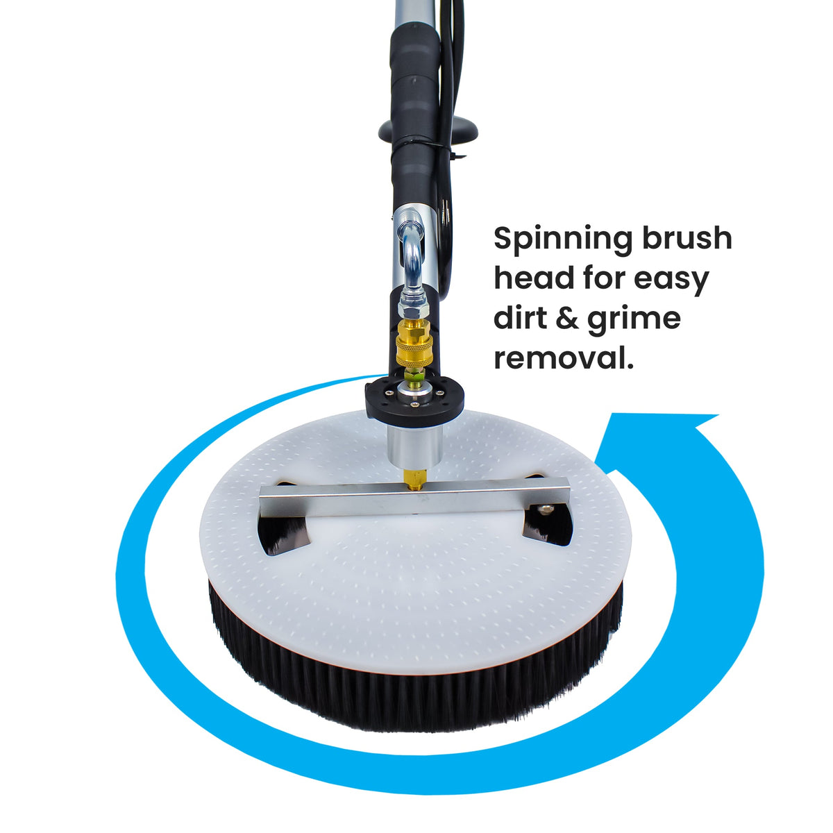 Equip2clean Aquaspray® Rotary Solar Panel/Roof Cleaning Brush With 18ft Telescopic Lance