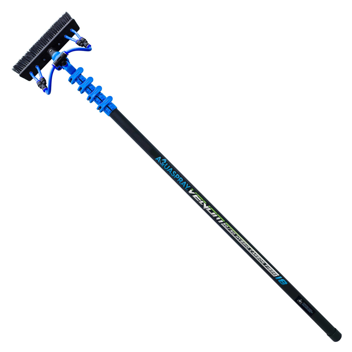 Aquaspray Venom Aquaspray® Venom 18ft 50% Carbon 50% Fiberglass Waterfed Window Cleaning Pole – 4 Sections