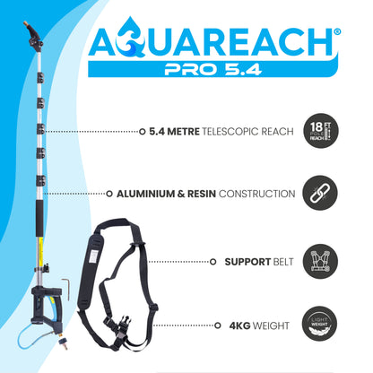 Kiam Products AquaReach Pro 5.4m (18') LIGHTWEIGHT Telescopic Lance with FREE HARNESS