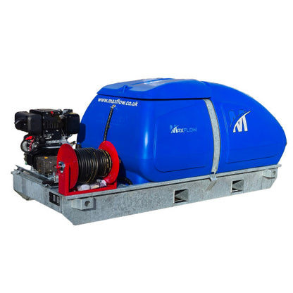Maxflow Industrial Pressure Washer Skid Bowser – Yanmar L100-V 18 LPM Comet Pump + 30M Reel