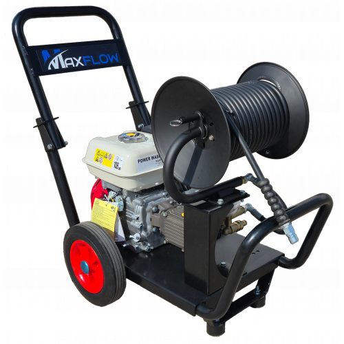 Maxflow Semi-Industrial Pressure Washer - Honda GX200 12LPM Drop Handle Frame + Reel