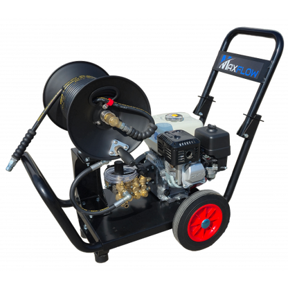 Maxflow Domestic Pressure Washer - Honda GP200 12 LPM Drop Handle Frame + 20M Reel