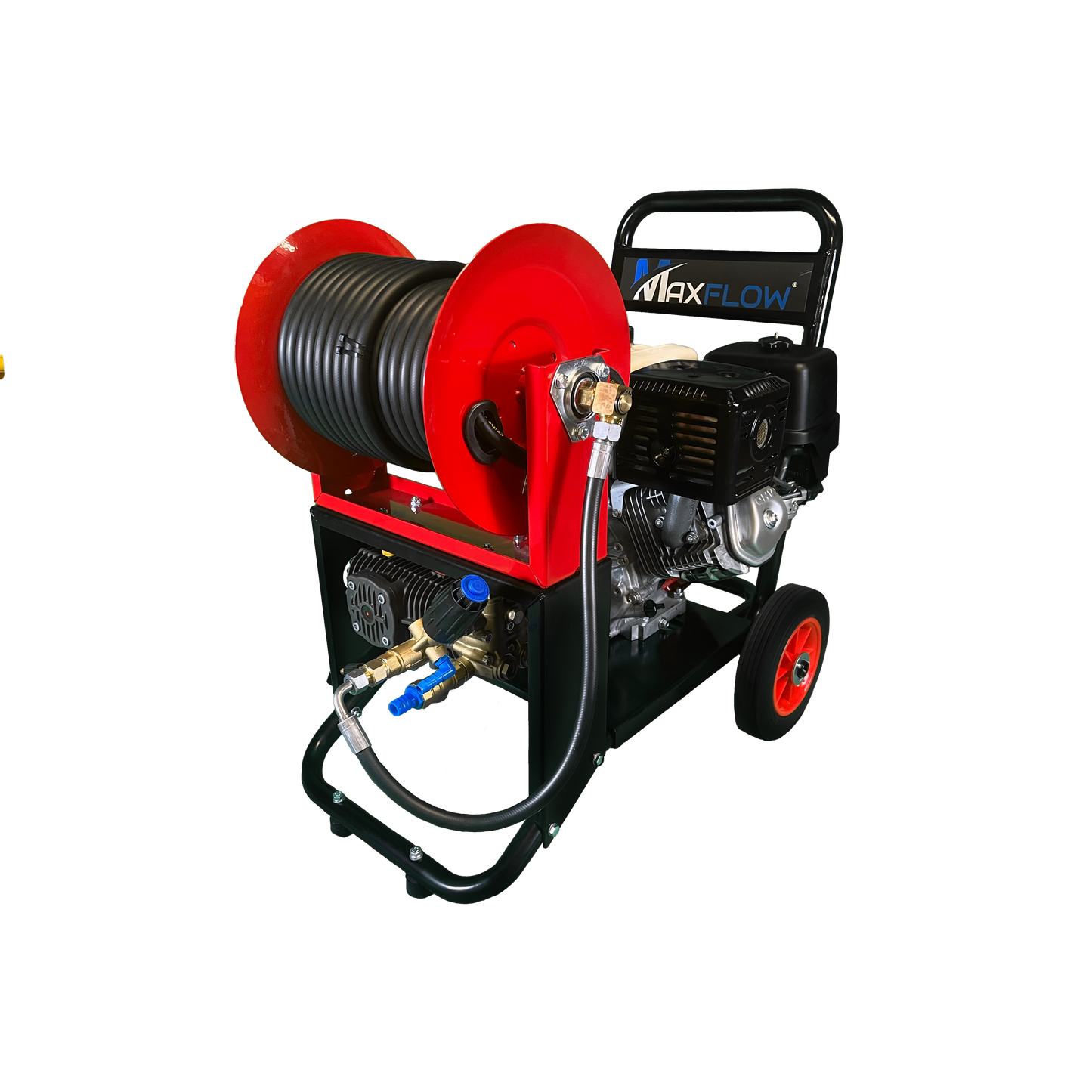 Maxflow Industrial Pressure Washer - Honda GX390 21 LPM Comet Pump Compact Frame + 30M Reel