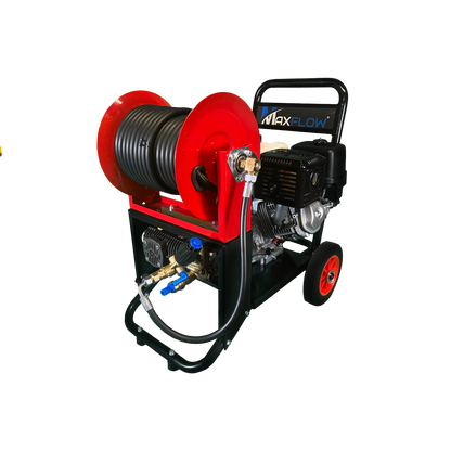 Maxflow Industrial Pressure Washer - Honda GX390 21 LPM Comet Pump Compact Frame + 30M Reel