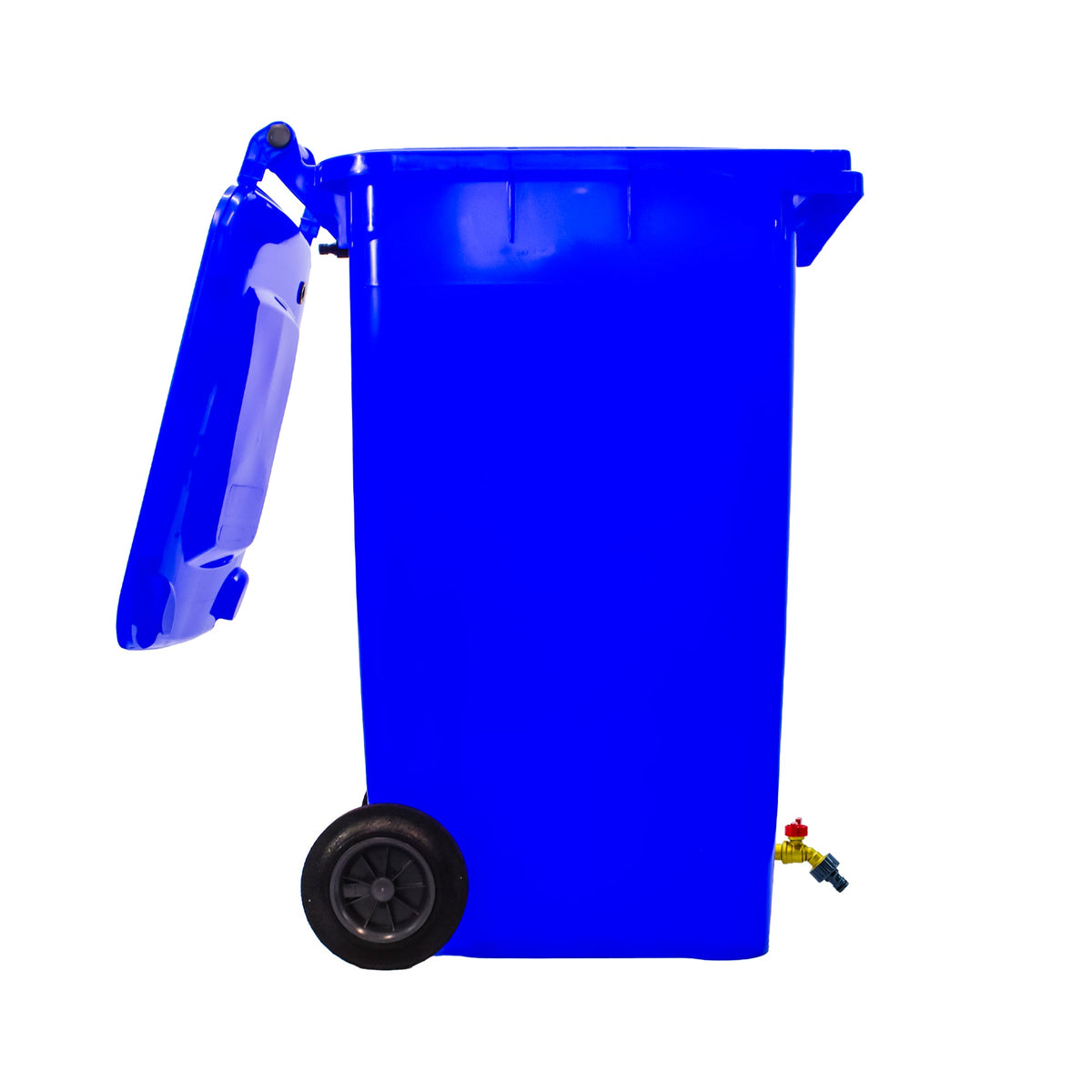 Equip2clean 240 Litre Mobile Water Wheelie Bin Buffer Tank with Overflow Cut-off Float Valve