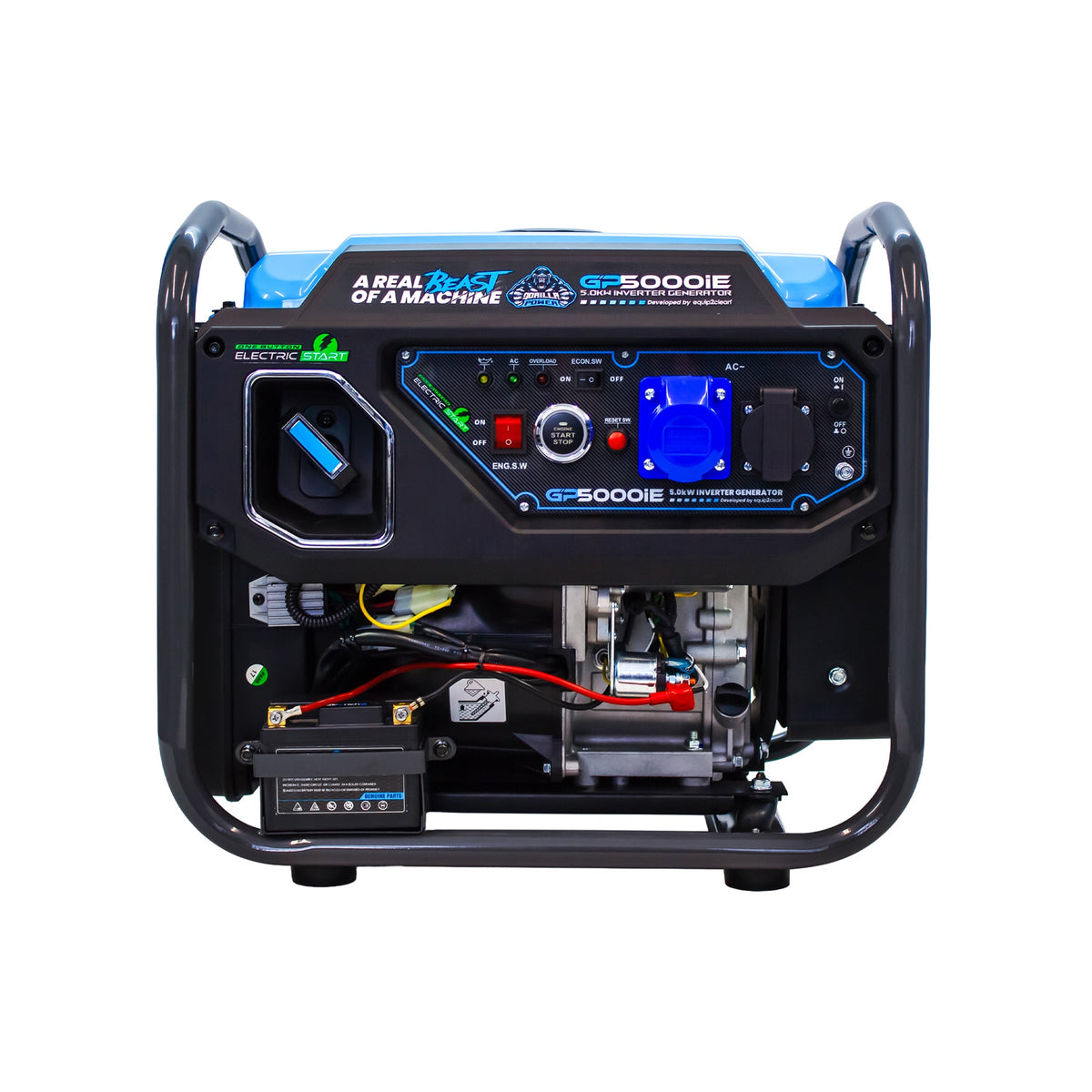 Equip2clean Gorilla Power 5000W Inverter Open Frame Generator with Electric Start - GP5000iE – Maximum Power & Efficiency