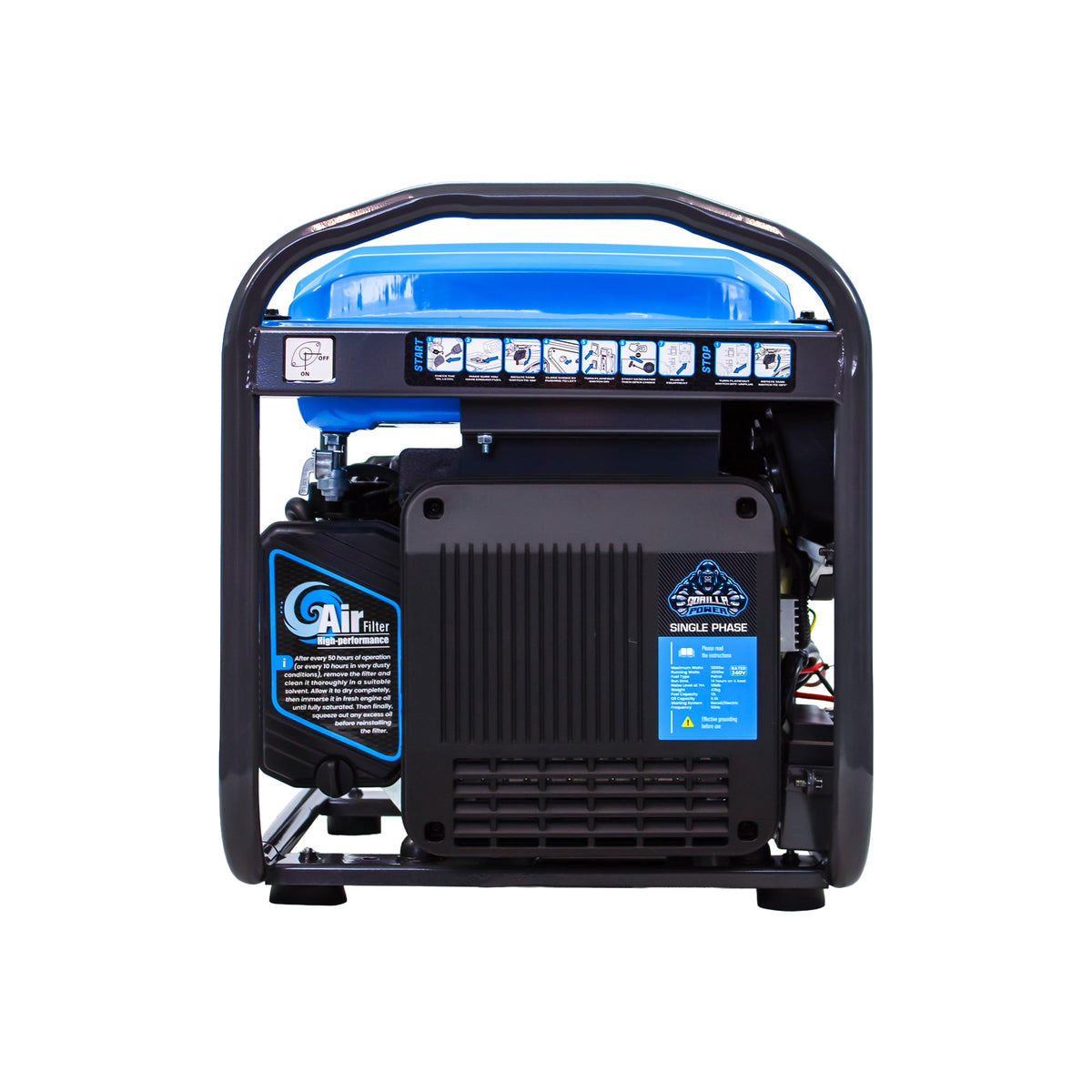 Equip2clean Gorilla Power 5000W Inverter Open Frame Generator with Electric Start - GP5000iE – Maximum Power & Efficiency