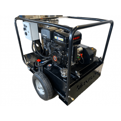 Maxflow Industrial Petrol Hot Pressure Washer - Loncin G420 21 LPM Trolley Frame (Electric Start)