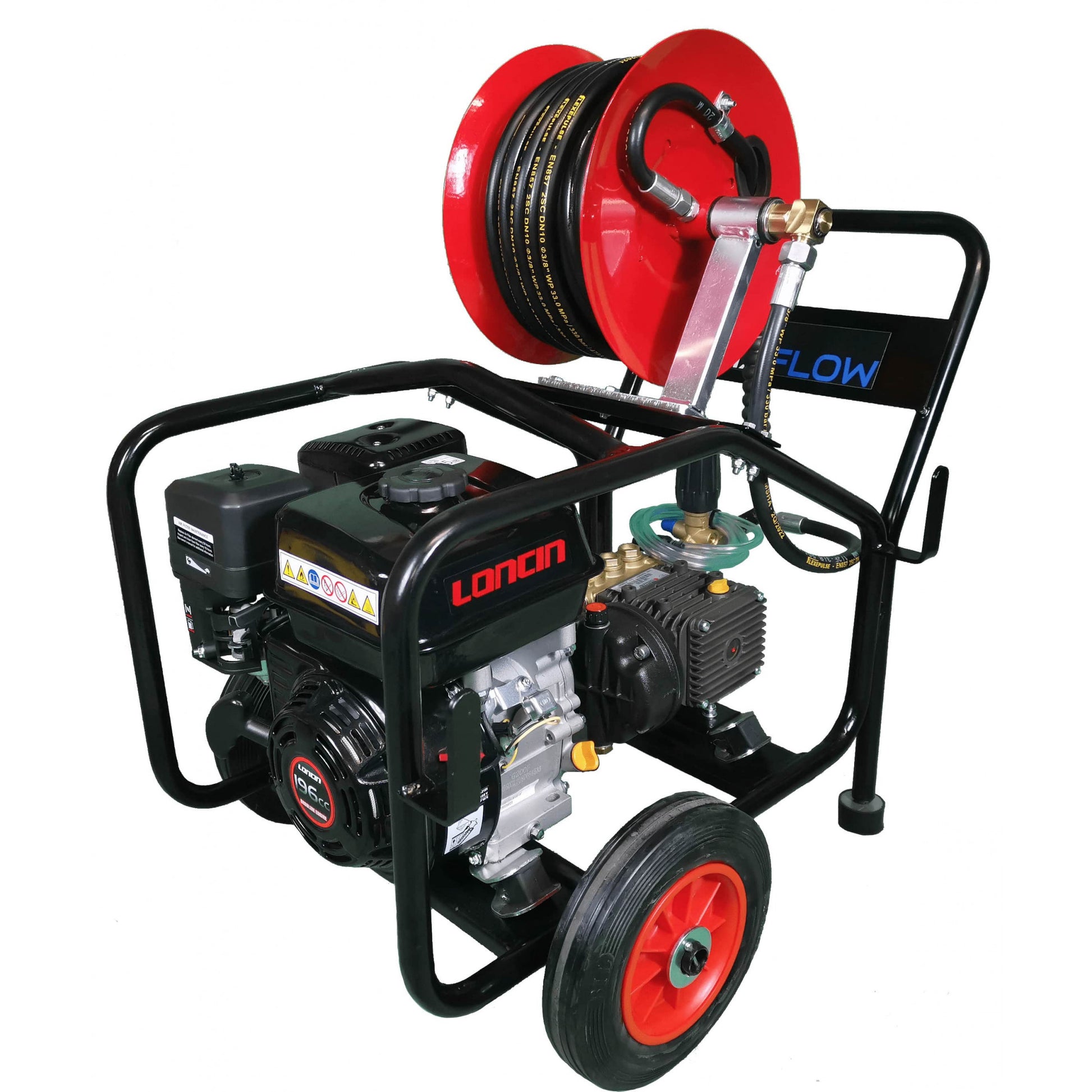 Maxflow Semi-Industrial Pressure Washer - Loncin G200 14 LPM Cage Frame + 20M Reel (Electric Start)
