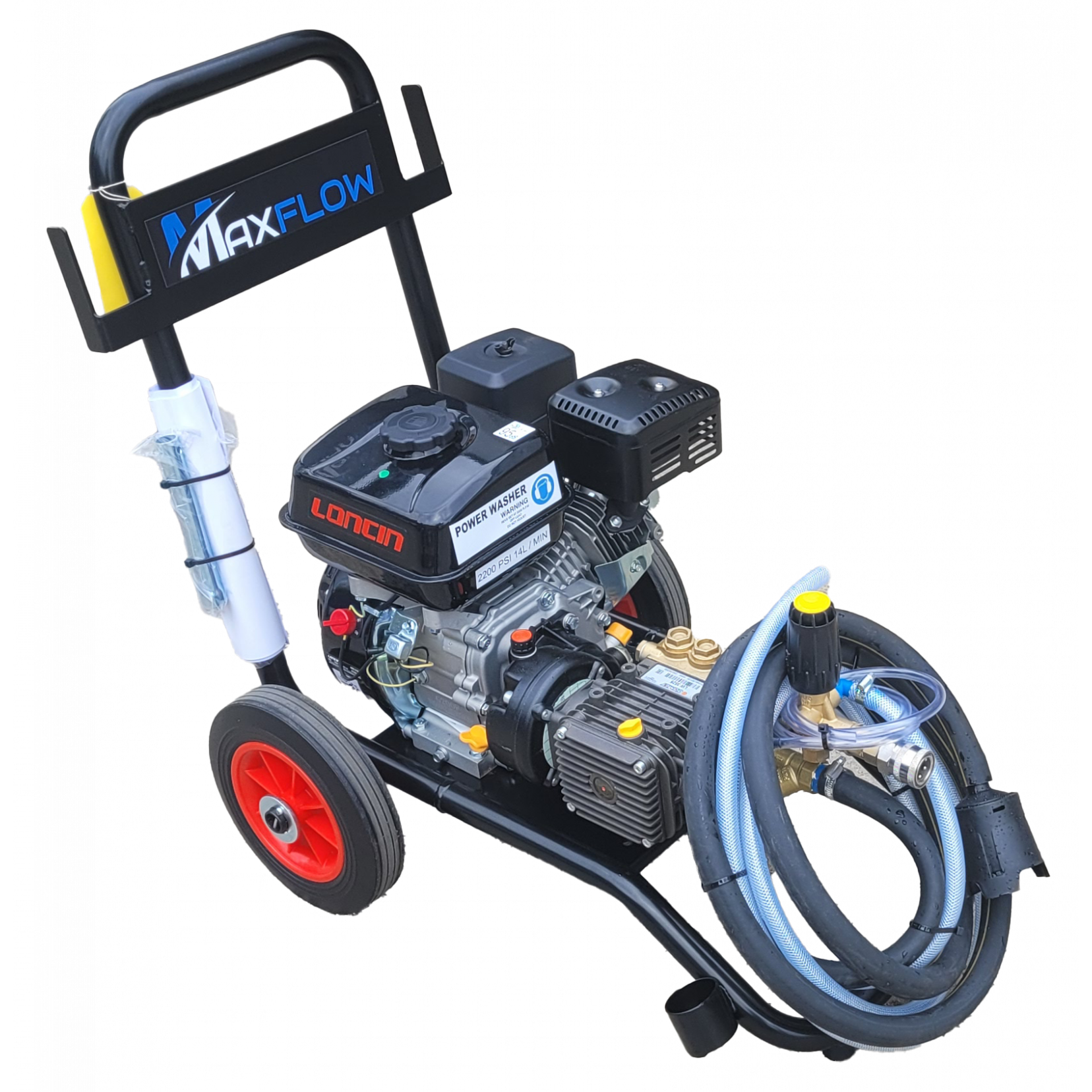 Maxflow Semi-Industrial Pressure Washer - Loncin G200 14 LPM Upright Frame