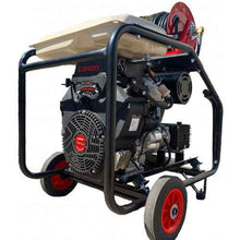 Maxflow Industrial Twin-Cylinder Pressure Washer - Loncin LC2V80FD-1 41 LPM Interpump Trolley Frame + 40M Reel (Electric Start)