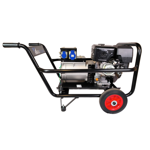14HP Loncin Recoil Start Generator, 8.0KVA Max, Trolley Frame + Top Box 4 Sockets - AVR