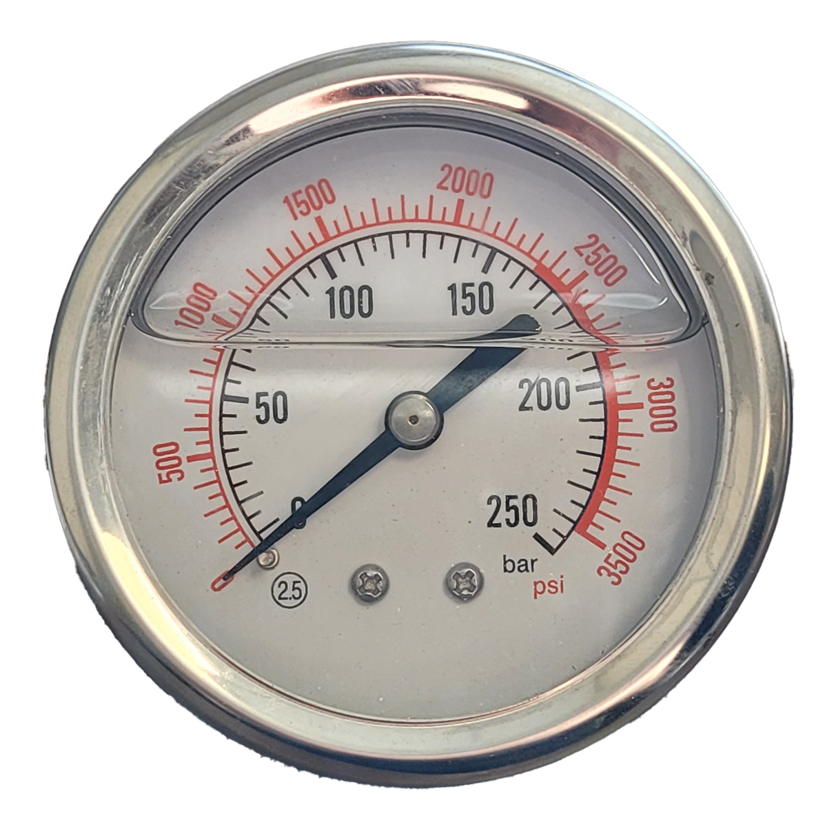 1/4" Back Fed Pressure Gauge 63mm 250 Bar