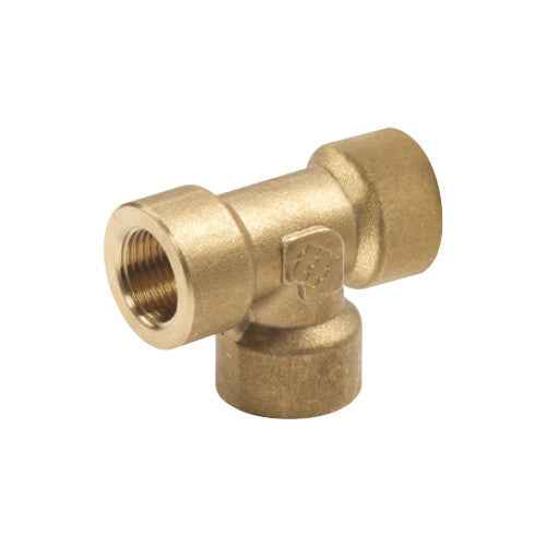 3/8F - 1/4 F - 3/8M TEE BRASS
