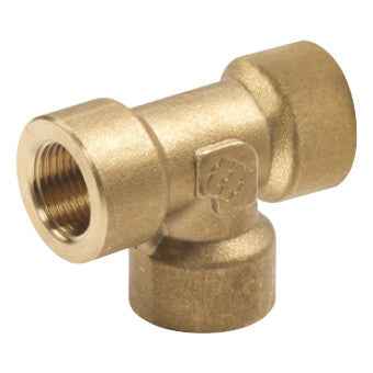 3/8F - 1/4 F - 3/8M TEE BRASS