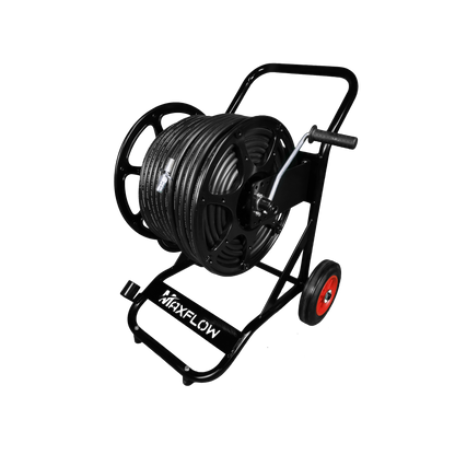 Maxflow Black 100m Reel Trolley with hose
