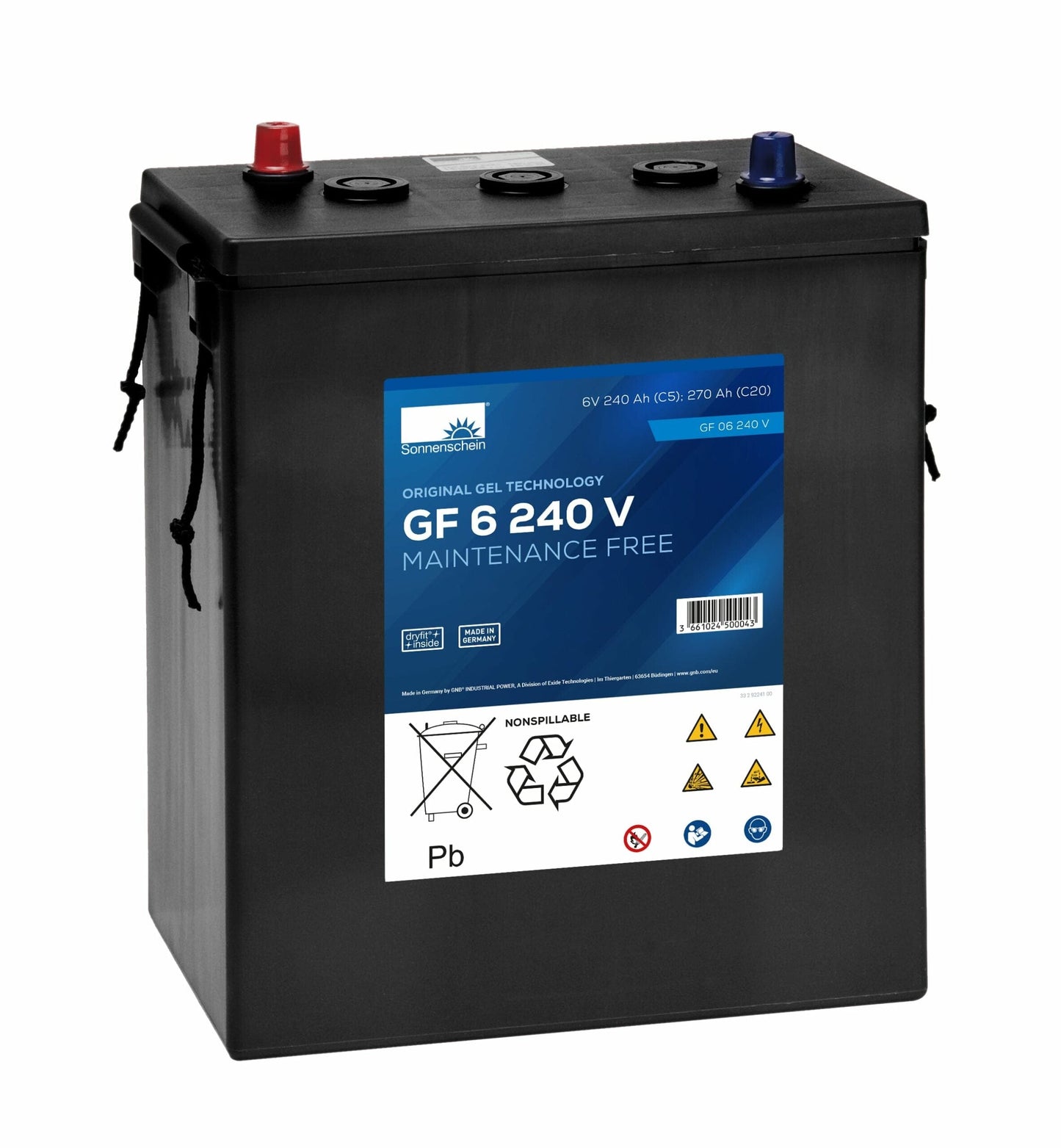 AGM 6v Monoblock Deep Cycle Scrubber Dryer Sweeper Battery - GF06240V - Commercial Cleaning Machines Ltd