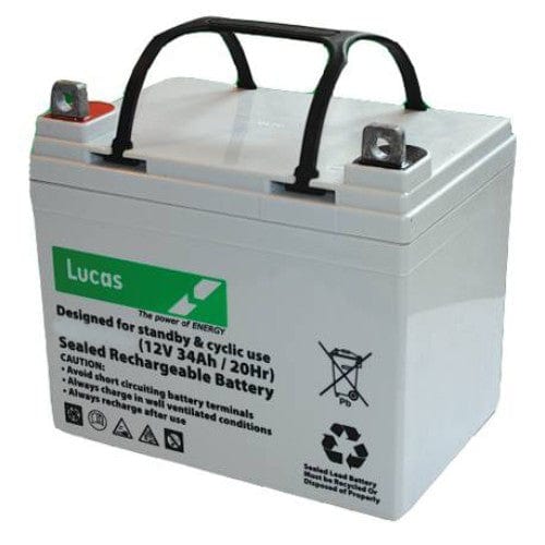 AGM Gel 12v 34Ah Rechargeable Battery - Fits Viper AS380B - Commercial Cleaning Machines Ltd