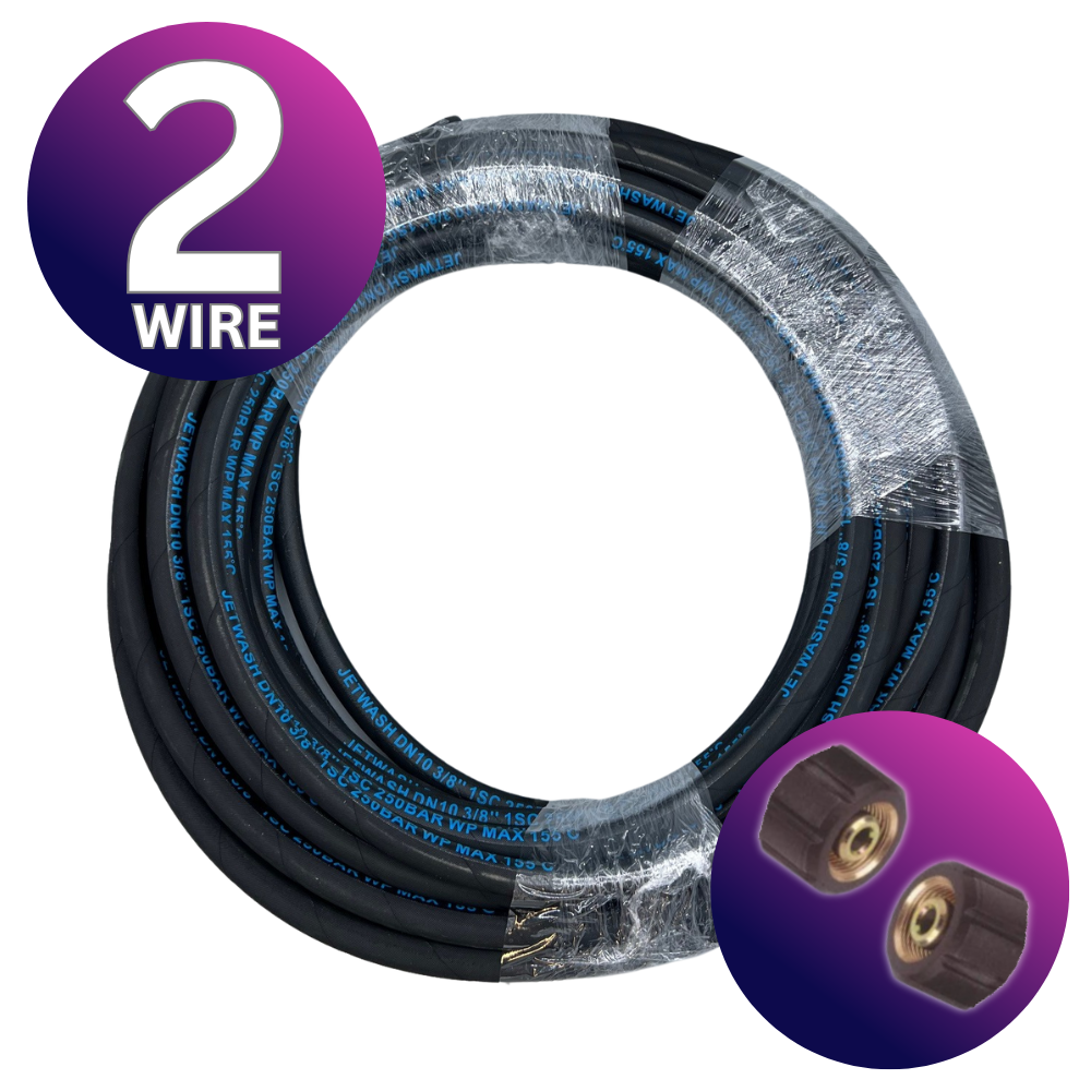 Astrox 3/8" M22 2 Wire High Pressure Rubber Hose - 400bar Rated - Commercial Cleaning Machines Ltd