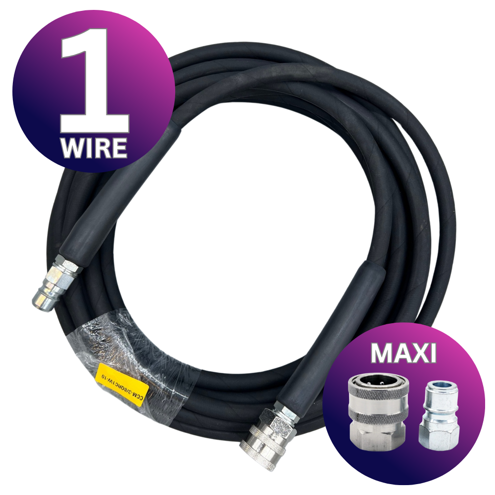 Astrox 3/8" Maxi Quick Release 1 Wire High Pressure Rubber Hose - 250bar - Commercial Cleaning Machines Ltd
