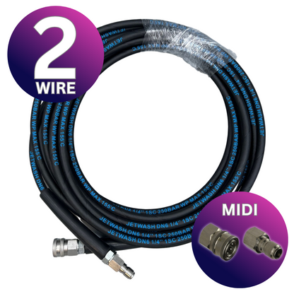 Astrox 3/8" Midi Quick Release 2 Wire High Pressure Rubber Hose - 400bar - Commercial Cleaning Machines Ltd
