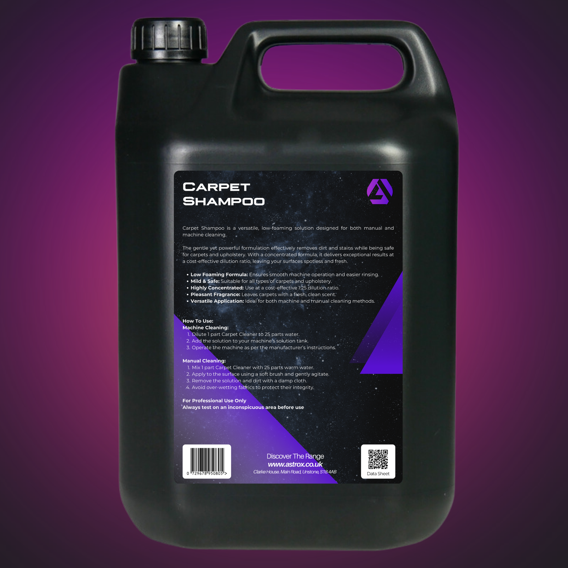 Astrox Carpet Shampoo - 5 Litres - Commercial Cleaning Machines Ltd