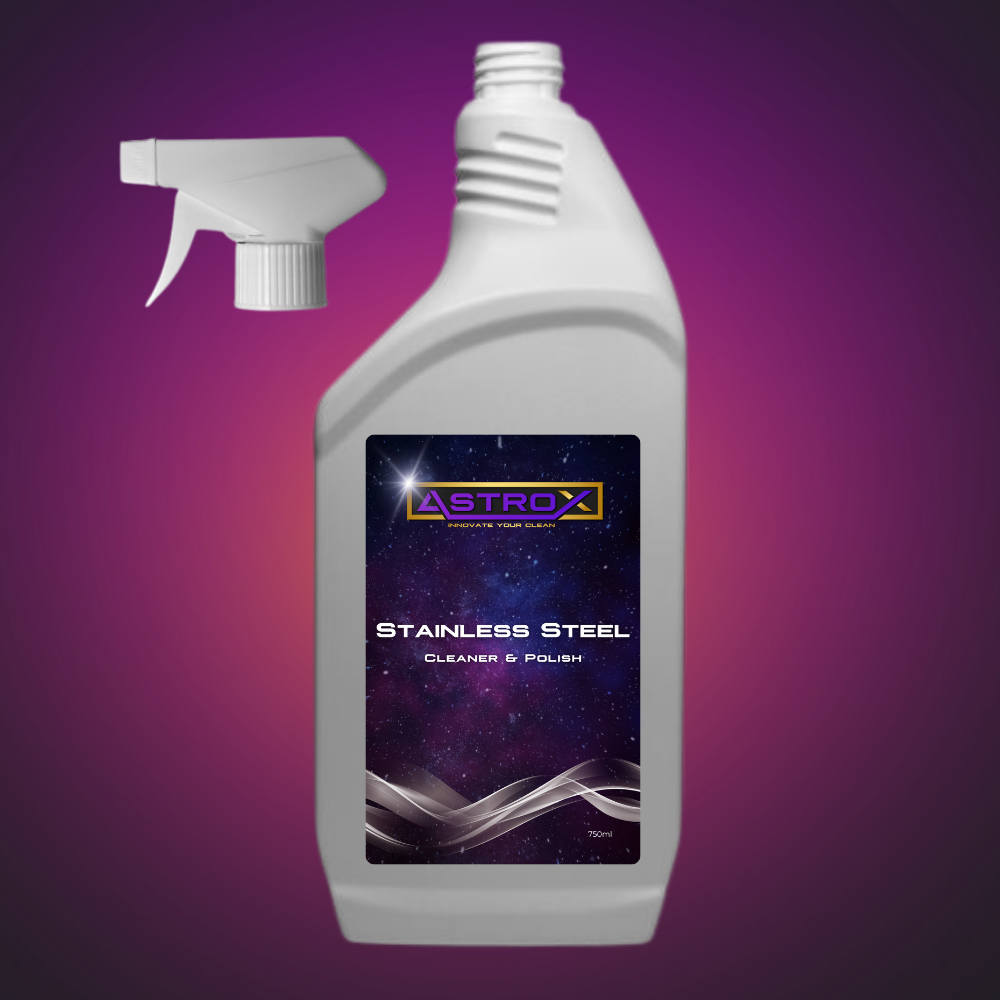 Astrox Stainless Steel Cleaner & Polish - 750ml Spray - Commercial Cleaning Machines Ltd