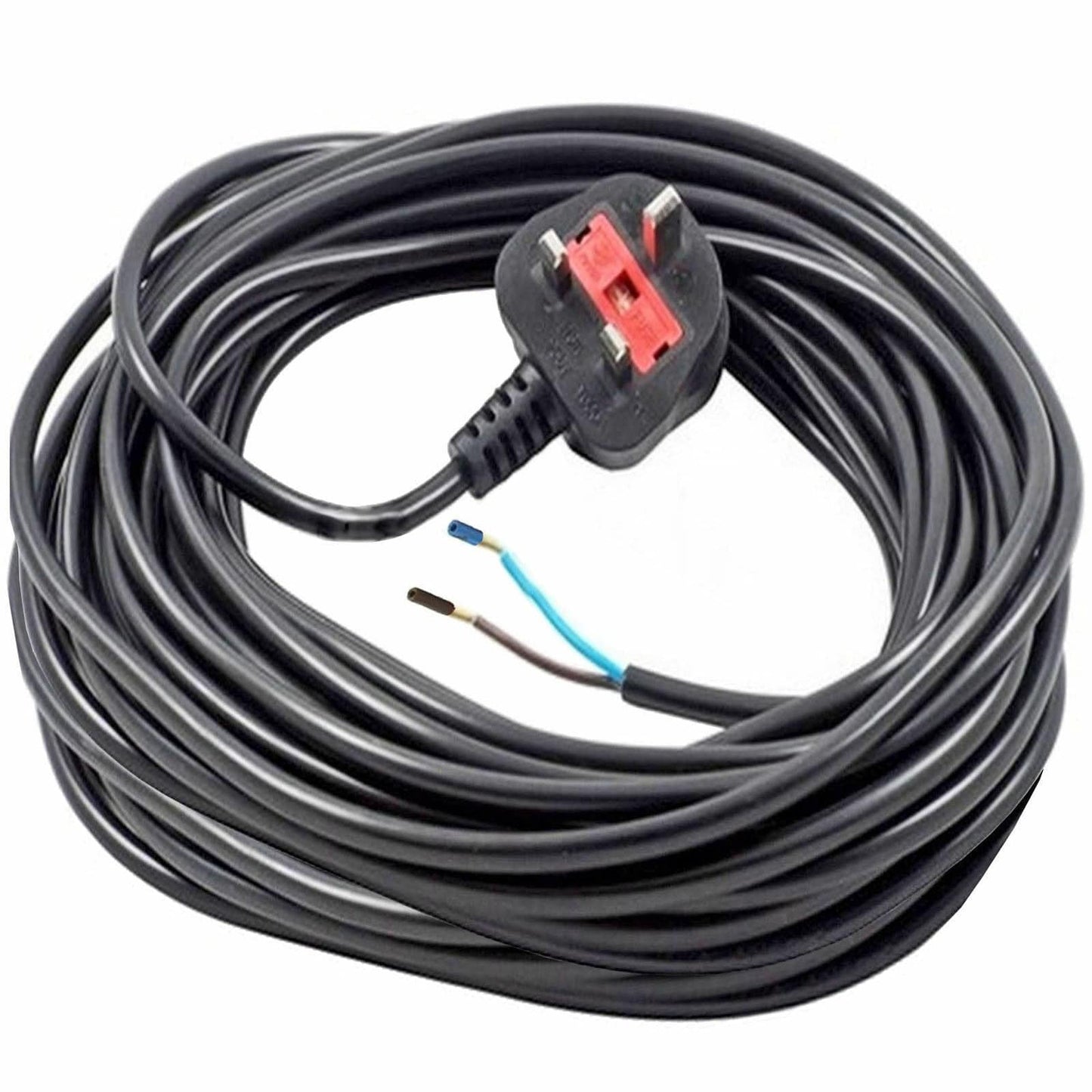 Black Mains Power Cable For Sebo Vacuum Cleaners - 12m - Commercial Cleaning Machines Ltd
