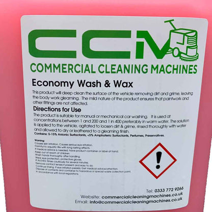 CCM Economy Wash and Wax - 5 Litres - Cleans and Waxes In One Solution