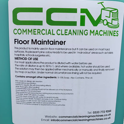 CCM Floor Maintainer - 5 Litres - Leaves a Highly Polished Low Slip Surface - Commercial Cleaning Machines Ltd