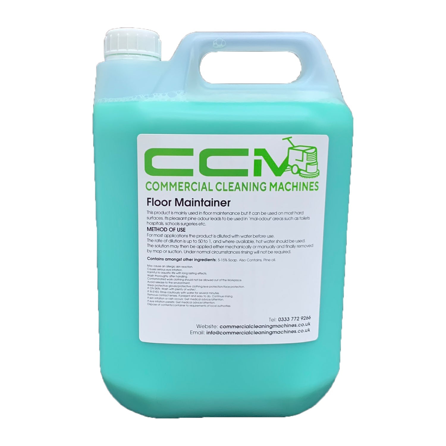 CCM Floor Maintainer - 5 Litres - Leaves a Highly Polished Low Slip Surface - Commercial Cleaning Machines Ltd