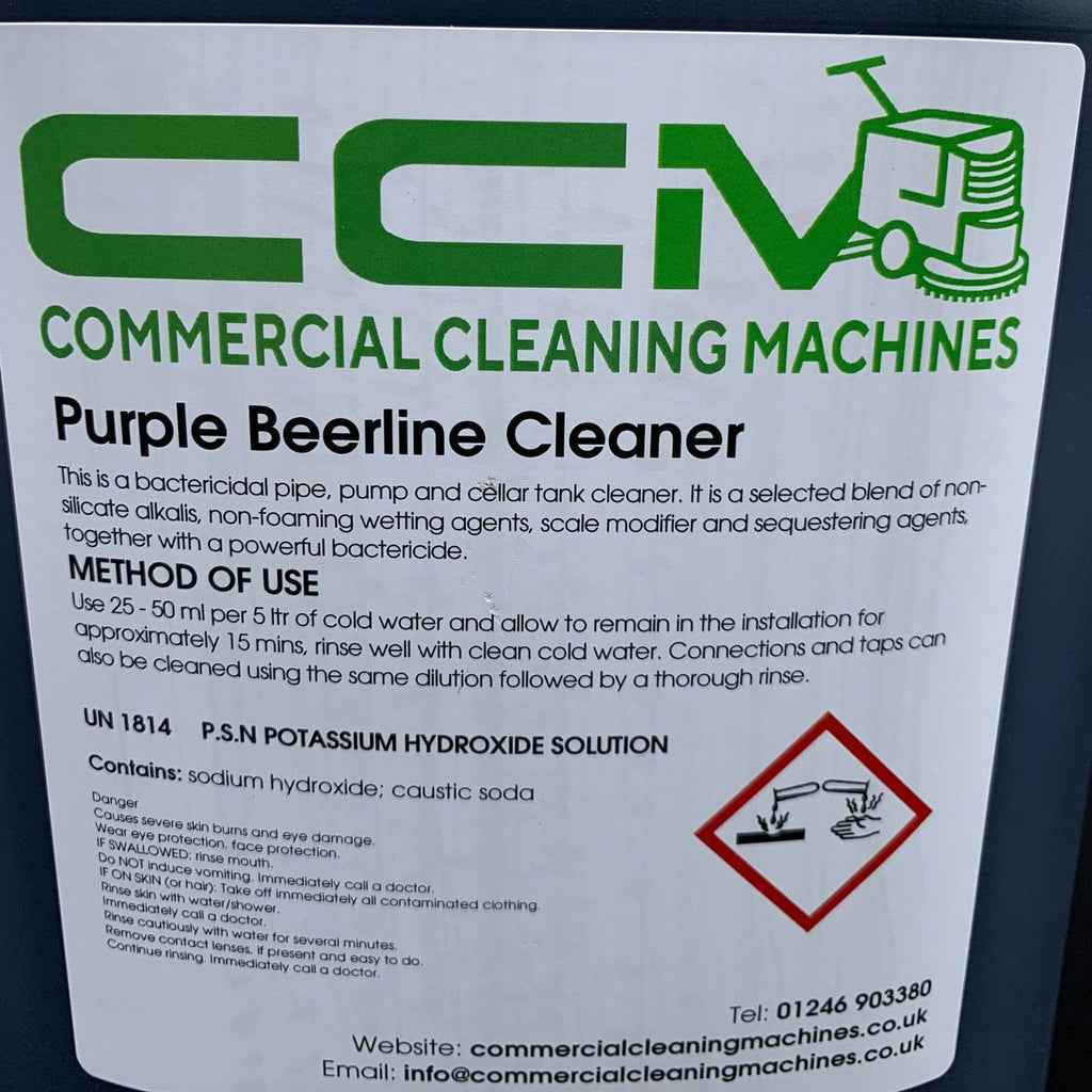CCM Purple Beerline Cleaner - 5 Litres - Bactericidal Pipe and Pump Cleaner