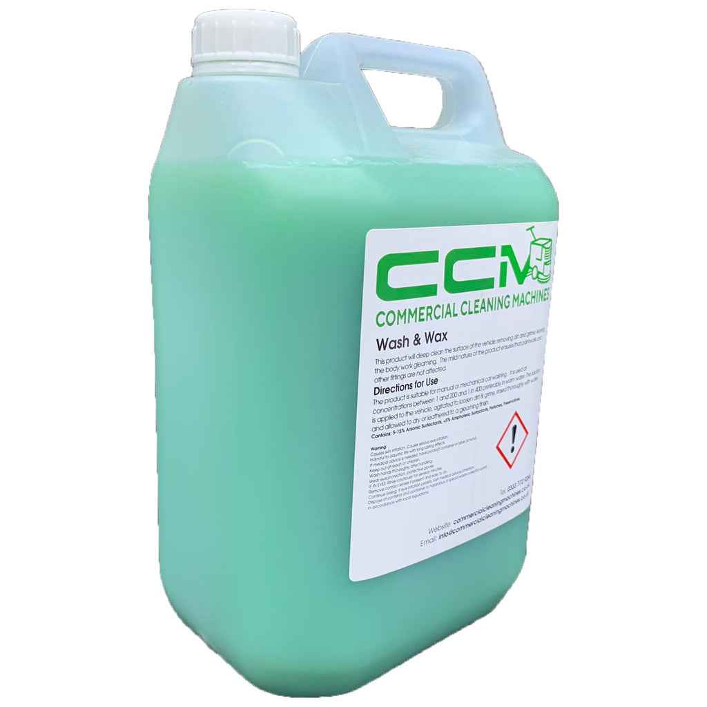 CCM Wash and Wax - 5 Litres - Premium Quality Shampoo and Carnuba Wax
