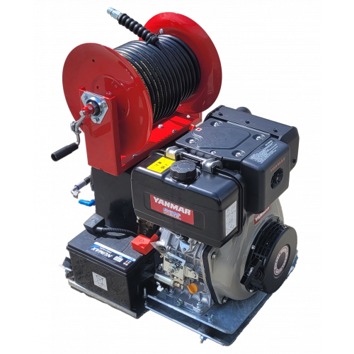 Maxflow Industrial Pressure Washer - Yanmar L100-V Comet Pump 15 LPM Skid Frame + 30M Reel