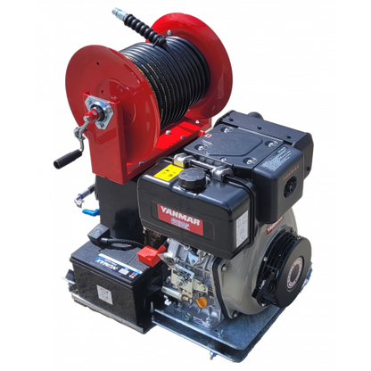 Maxflow Industrial Pressure Washer - Yanmar L100-V Comet Pump 15 LPM Skid Frame + 30M Reel