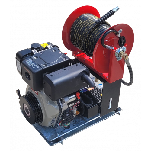 Maxflow Industrial Pressure Washer - Yanmar L100-V Comet Pump 15 LPM Skid Frame + 30M Reel