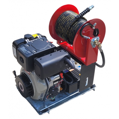 Maxflow Industrial Pressure Washer - Yanmar L100-V Comet Pump 15 LPM Skid Frame + 30M Reel