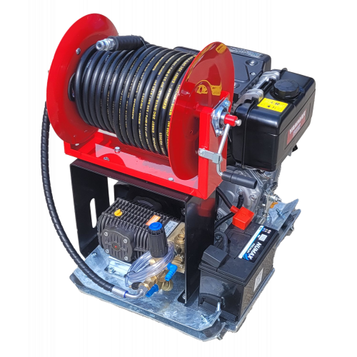 Maxflow Industrial Pressure Washer - Yanmar L100-V Comet Pump 15 LPM Skid Frame + 30M Reel